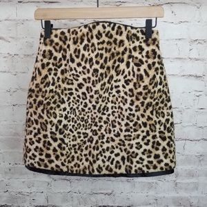 Zara basic leopard animal print mini skirt